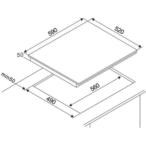Table de cuisson AMICA AV3540C - vue 2