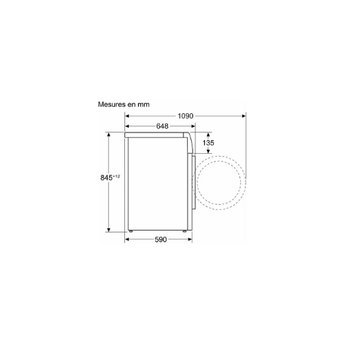 Série 8, Lave-linge front, 10 kg, 1600 trs/min BOSCH WGB256A2FR - vue 4