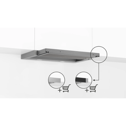N 50, Hotte télescopique, 60 cm, Argent métallisé NEFF D46ED52X1 - vue 6
