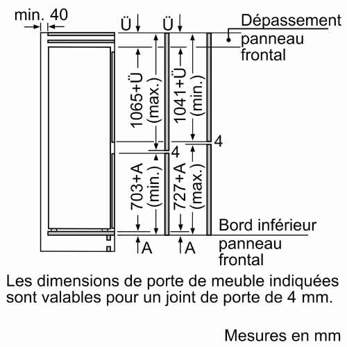 Série 6, Réfrigérateur combiné intégrable, 177.2 x 55.8 cm, Charnières pantographes SoftClose BOSCH KIN86ADB0 - vue 6