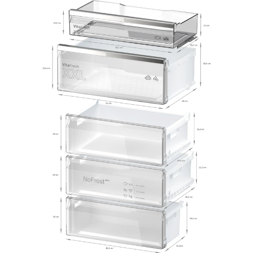 Série 4, Réfrigérateur combiné pose-libre, 203 x 70 cm, Inox BOSCH KGN49AIBT - vue 6