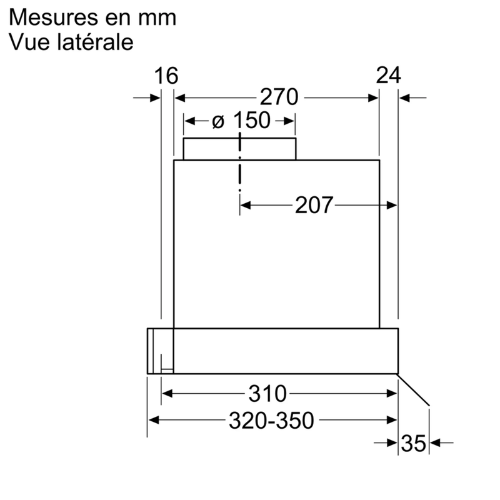 Série 4, Hotte design intégré, 90 cm, clear glass BOSCH DBB96AF60 - vue 6