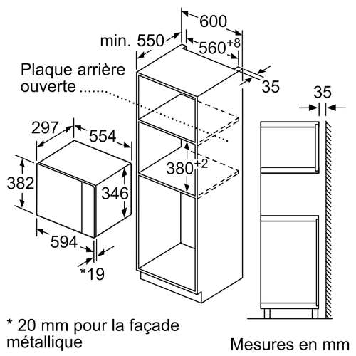 Série 4, Micro-ondes intégrable, Noir BOSCH BFL523MB1F - vue 6