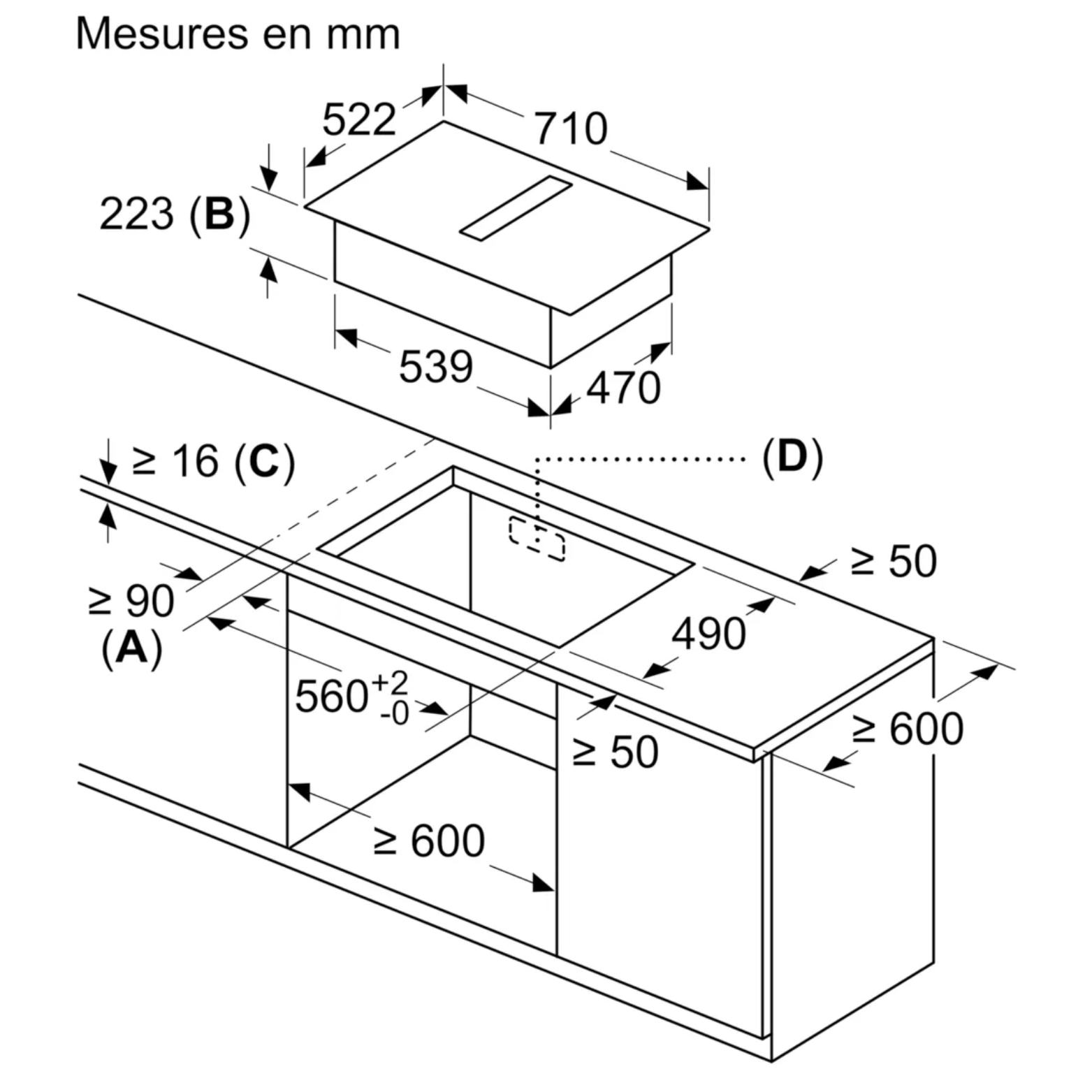 Série 6, Table induction aspirante, 70 cm, sans cadre BOSCH PVQ711H26E - vue 8