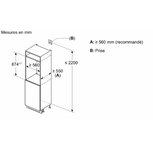 iQ300, Réfrigérateur intégrable avec compartiment congélation, 88 x 56 cm, charnières pantographes SIEMENS KI22LVFE0 - vue 6
