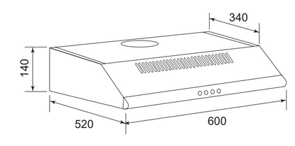HOTTE CASQUETTE 60 CM INOX Airlux AHC625IX - vue 2