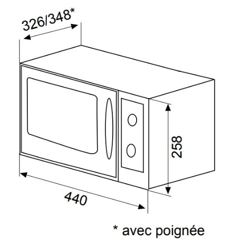 Four micro-ondes combiné 20 litres Glem GMF202SI - vue 2