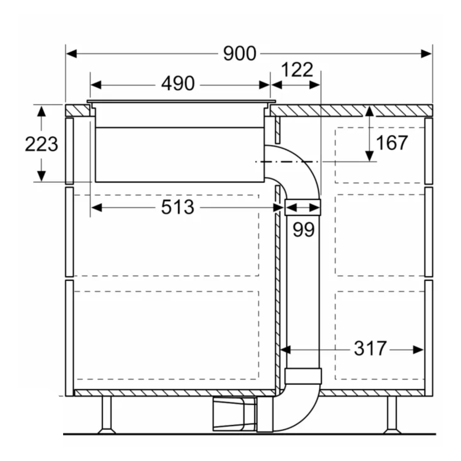 Série 4, Table induction aspirante, 60 cm, sans cadre BOSCH PVS611B16E - vue 8