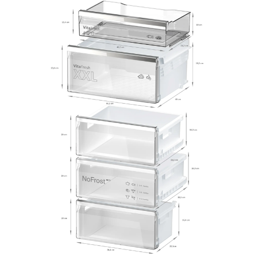 Série 6, Réfrigérateur combiné pose-libre, 203 x 60 cm, Inox BOSCH KGN39AIBT - vue 7