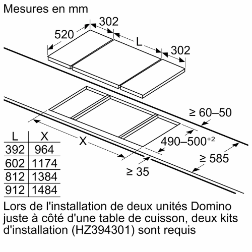 Domino induction 2 foyers 30cm SIEMENS EH375FBB1E - vue 7