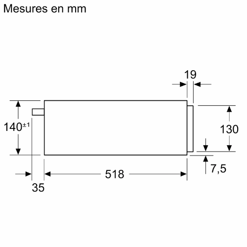 N 70, Warming drawer, 60 x 14 cm, Stainless steel NEFF N24HA11N1