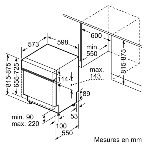 Série 4, Lave-vaisselle encastrable avec bandeau, 60 cm, Acier brossé BOSCH SMI4HCS07E - vue 10
