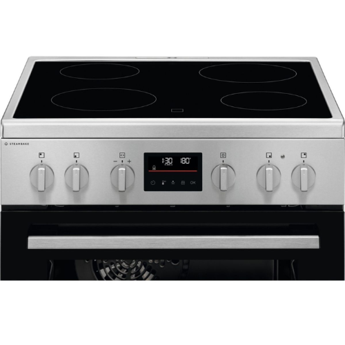 Cuisinière Vitrocéramique 4 foyers 60x60cm SteamBake ELECTROLUX EKR664900XEM