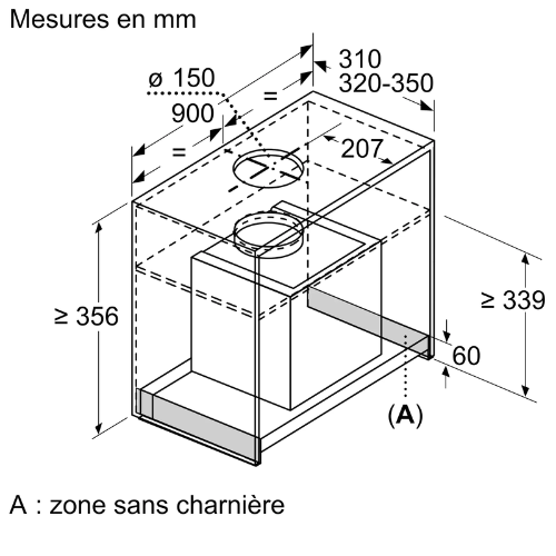 Série 4, Hotte design intégré, 90 cm, clear glass BOSCH DBB96AF60 - vue 8