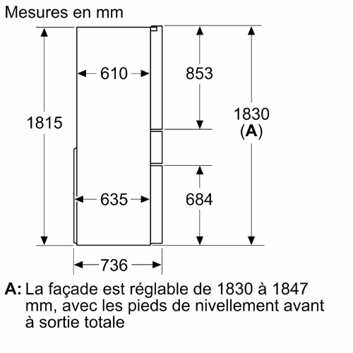 iQ700, Réfrigérateur multi-portes , 183 x 90.5 cm, Noir SIEMENS KF96RSBEA - vue 8