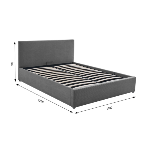 LIT COFFRE VENUS COTELE GRIS 160x200CM EURODESIGN VENUSGRIS160 - vue 8
