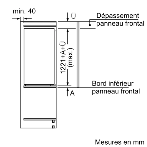 N 30, Réfrigérateur intégrable avec compartiment congélation, 122.5 x 56 cm, NEFF KI2421SE0 - vue 8