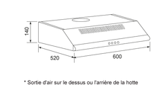 HOTTE CASQUETTE 60 CM Airlux AHC640IX - vue 2