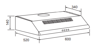 HOTTE CASQUETTE 60 CM Airlux AHC625WH - vue 2