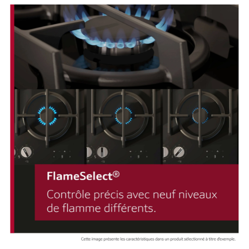 N 70, Table gaz, 60 cm, Verre trempé, Noir NEFF T26PIP4S0 - vue 6