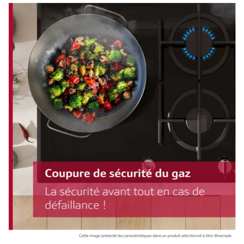 N 70, Table gaz, 60 cm, Verre trempé, Noir NEFF T26PIP4S0 - vue 7