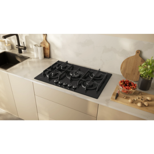 N 70, Table gaz, 75 cm, Verre trempé, Noir NEFF T27PIQ4S0 - vue 4
