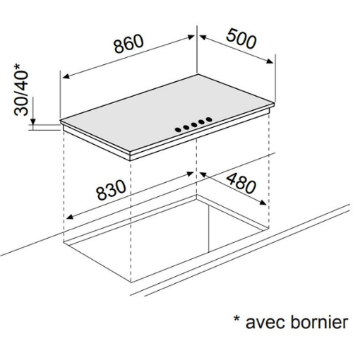 Table de cuisson gaz 90cm Glem GT955IX - vue 4