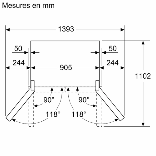 iQ700, Réfrigérateur multi-portes , 183 x 90.5 cm, Noir SIEMENS KF96RSBEA - vue 9