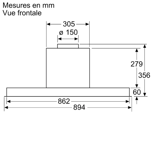 Série 4, Hotte design intégré, 90 cm, clear glass BOSCH DBB96AF60 - vue 9