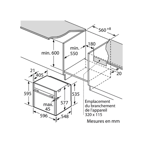 N 90, Four intégrable, 60 x 60 cm, Inox NEFF B64CS71N0 - vue 9