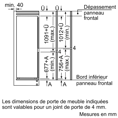 N 30, Réfrigérateur combiné intégrable, 177.2 x 54.1 cm, Charnières à glissières NEFF KI5861SE0 - vue 9