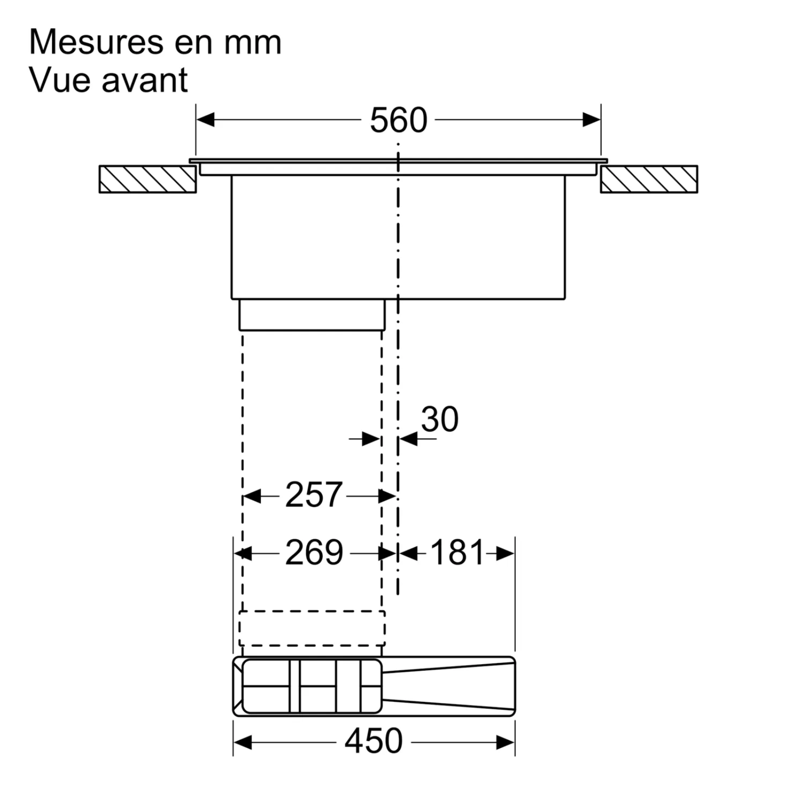 N 70, Table induction aspirante, 70 cm, avec cadre NEFFD V57THQ4L0 - vue 10