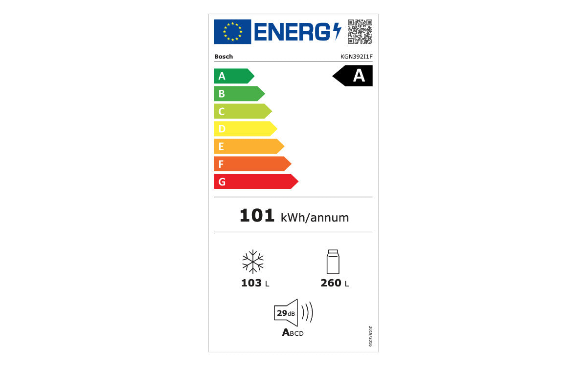 Série 4, Réfrigérateur combiné pose-libre, 203 x 60 cm, Acier brossé anti-traces, Total No Frost BOSCH KGN392I1F