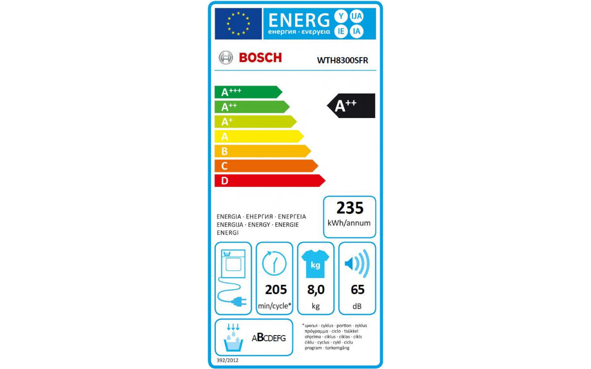 Série 4, Sèche-linge pompe à chaleur, 8 kg BOSCH WTH8300SFR