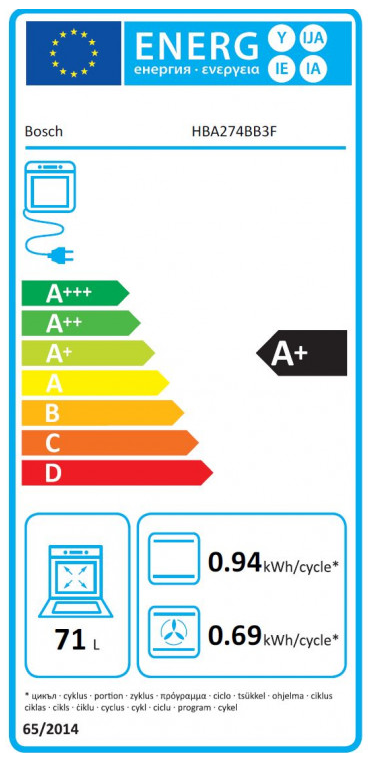Serie 4, Einbaubackofen, 60 x 60 cm, Schwarz BOSCH HBA274BB3F
