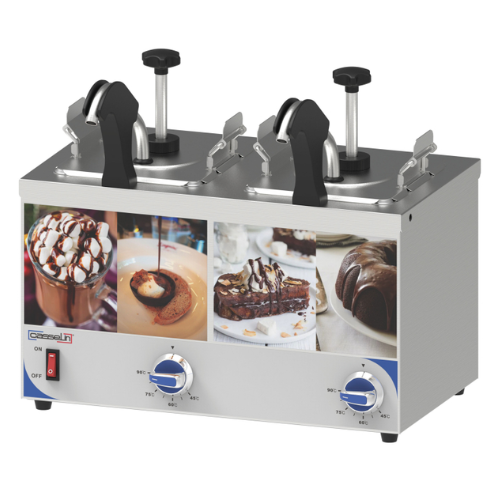 Distributeur à Sauce avec Pompe et Bec Chauffant Double CASSELIN CDSPBC2