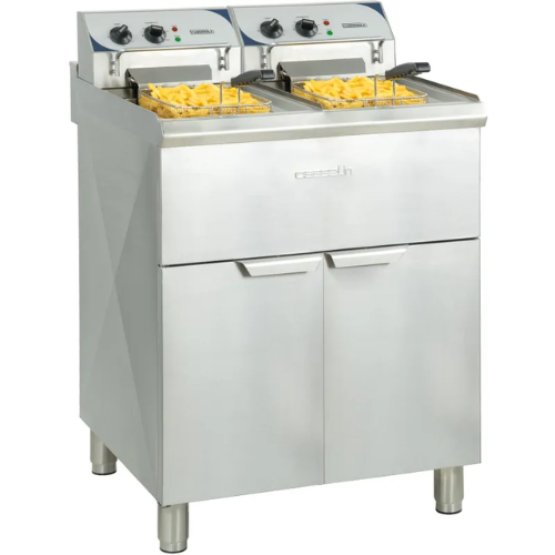 Friteuse électrique sur pieds 2 x 10 litres haut rendement CASSELIN CFP102TC