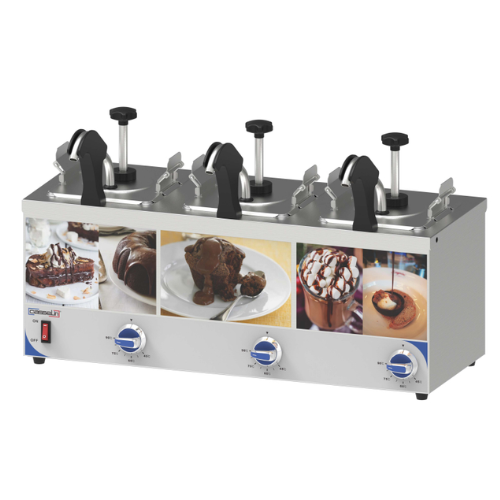 Distributeur à Sauce avec Pompe et Bec Chauffant Triple CASSELIN CDSPBC3