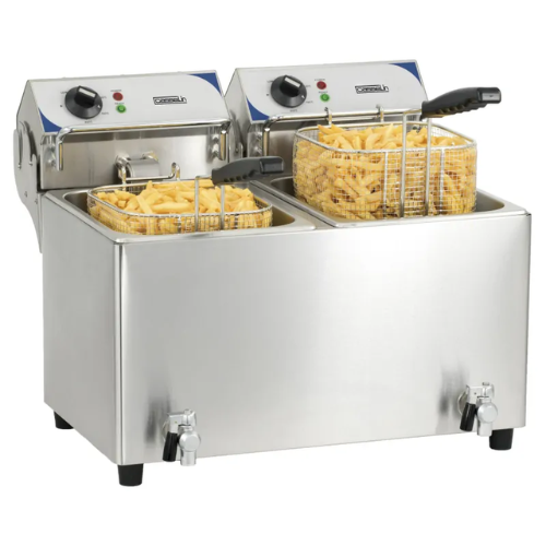 Friteuse électrique avec vanne de vidange 2 x 7 litres CASSELIN CFEV72B