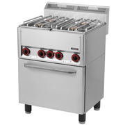 Fourneau gaz 4 feux avec four électrique ventilé GN 1/1 66 CASSELIN C6FOG4FFEV66