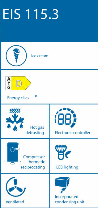 Vitrine réfrigérée pour glaces et surgelés IARP EIS 115.3 Grey