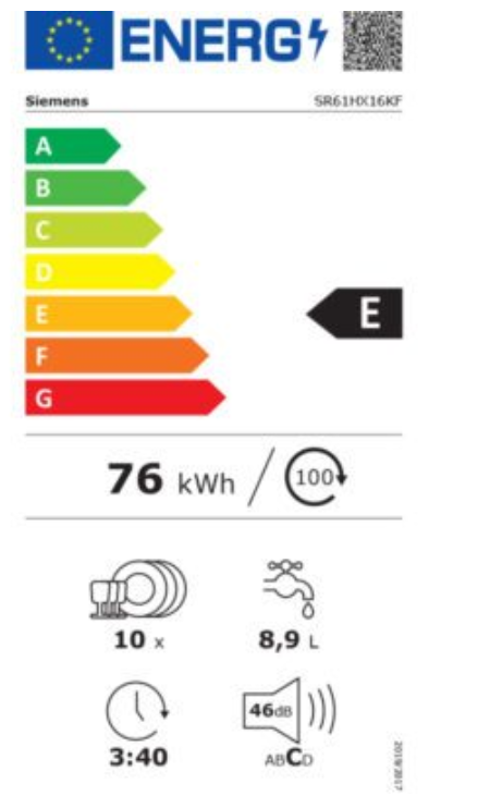 iQ100, Lave-vaisselle tout intégrable, 45 cm SIEMENS SR61HX16KF