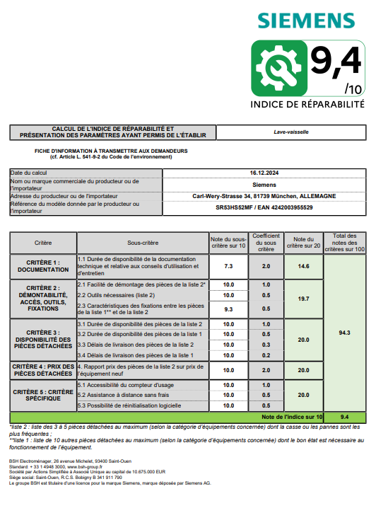 iQ300, Lave-vaisselle encastrable avec bandeau, 45 cm, Acier brossé SIEMENS SR53HS52M