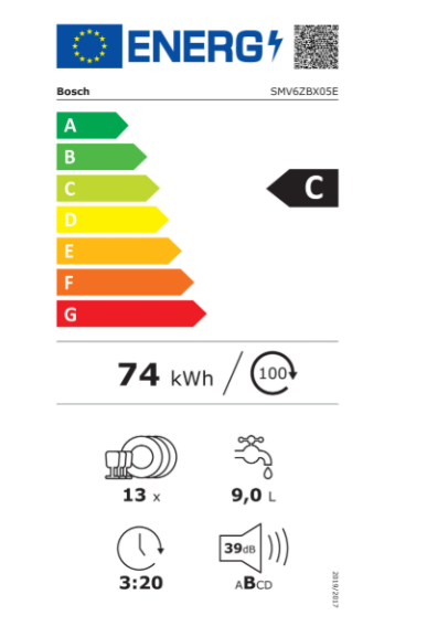 Série 6, Lave-vaisselle tout intégrable, 60 cm BOSCH SMV6ZBX05E