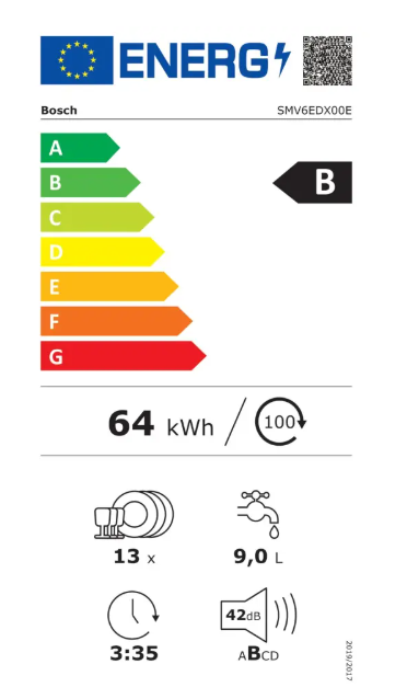 Serie 6, vollintegrierter Geschirrspüler, 60 cm BOSCH SMV6EDX00E
