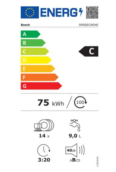 Série 6, Lave-vaisselle pose-libre, 60 cm, Blanc BOSCH SMS6ECW04E
