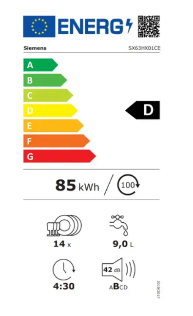 iQ300, Lave-vaisselle tout intégrable, 60 cm, XXL SIEMENS SX63HX01CE