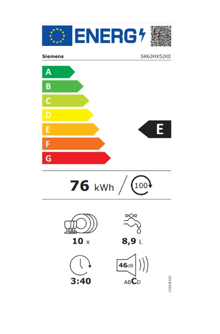iQ300, Lave-vaisselle tout intégrable, 45 cm SIEMENS SR63HX52KE