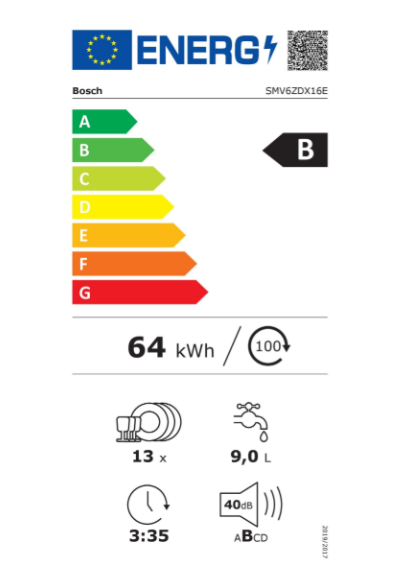 Series 6, Fully integrated dishwasher, 60 cm BOSCH SMV6ZDX16E