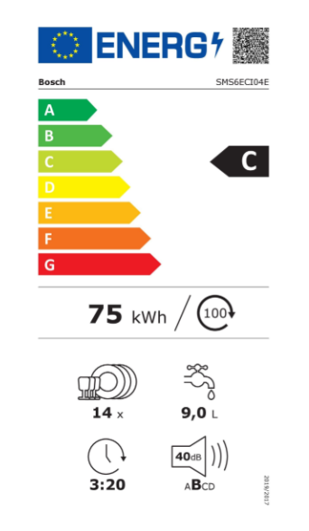 Série 6, Lave-vaisselle pose-libre, 60 cm, Acier inox. coloré, laqué BOSCH SMS6ECI04E